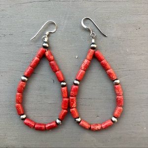 Red Spiny Oyster Loop Earrings